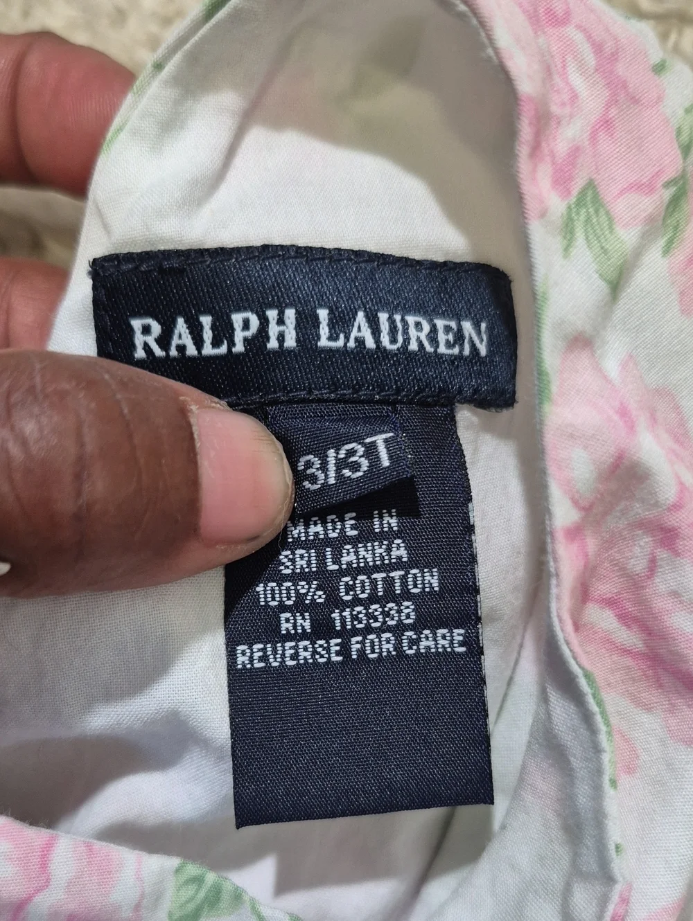 RALPH LAUREN Rose Print Wrap Dress 3T Cottagecore Toddler Girl Floral Sundress